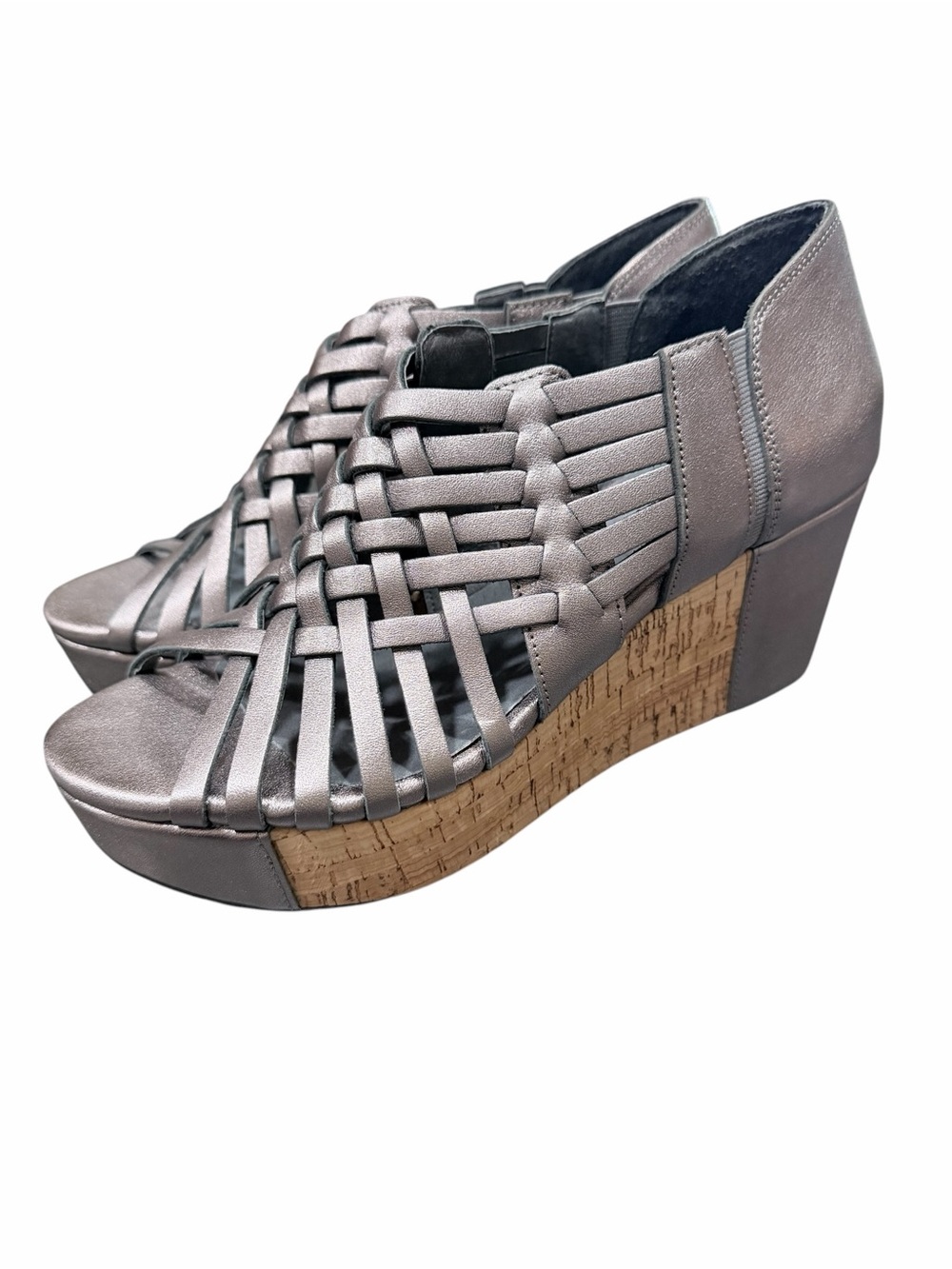 CHOCOLAT BLU Winix Platform Sandal In Pewter Size 8 - Picture 4 of 7